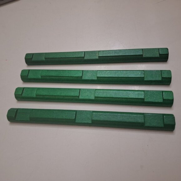 Lincoln Logs Wooden Flat Green‎ Replacement Pieces 3 Notch 8 Inch Long Half - Picture 3 of 8